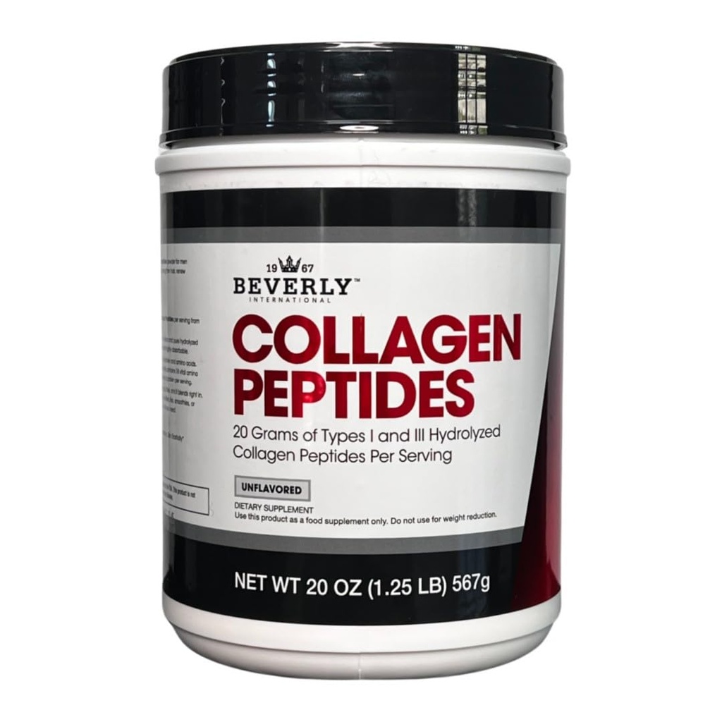 Beverly International Collagen Peptides Protein Powder. Pasangan muda - Kulit, Rambut, Nails, Tulang dan Kesehatan Gabungan. Mudah digunakan, sangat tidak teraniaya. 18 Grams Protein, 20 oz Unflafedored.