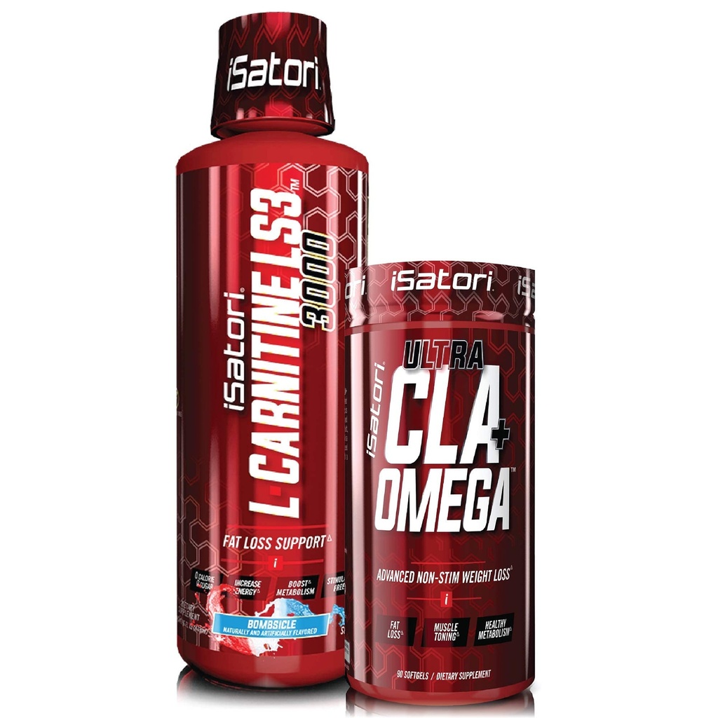 iSatori L- Carnitine LS3 Bombsicle 3000mg (32 Servings) & iSatori Ultra CLA (90 Softgels)