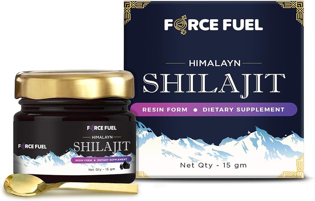 Shilajit Pure Himalaya Shilajit Shilajit Resin - Gold Grade 100% Suplemen untuk Pria dan Wanita - Natural Shilajit Resin dengan 85 + Trace Minecies & Fulvic Acid for Focus, Energy & Immunity- 30 Hari Supply
