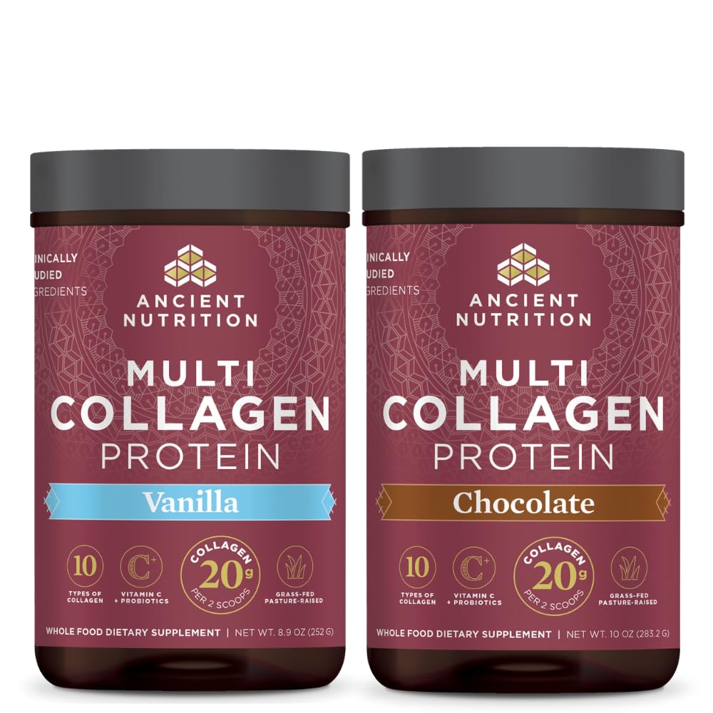 Nutrition kuno Multi Collagen Protein Powder, Vanilla, 24 Servings + Multi Collagen Protein Powder, Coklat, 24 Servis