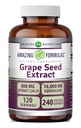 Amazing Formulas Grape Seed 800 Mg Extract (20: 1): 124; 16000 Mg Equivalen 124; Veggie Capsules 12.4; Non-GMO 124; Gluten- Free 124; Dibuat di USA (240 Count)