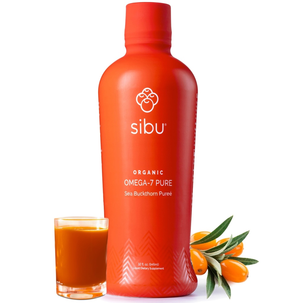 sibu Omega-7 Pure, 100% Pure Sea Buckthorn Juice (32 oz) USDA Organik