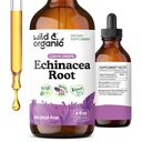 Wild & Organic Echinacea Drops - Imune Suplemen Dukungan dengan Echinacea Angustifolia - Pound Pound Extract Tincture - Vegan, Sugar & Alcohol- Free - 4 fl oz