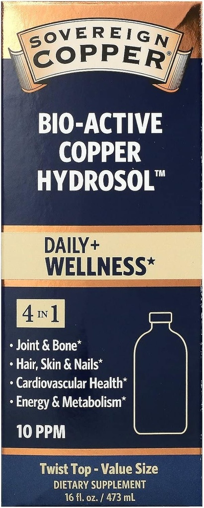 Sovereign Silver Natural Immunogenics Bio- Active Copper Hydrosol, 10 plum 16 oz Liquid