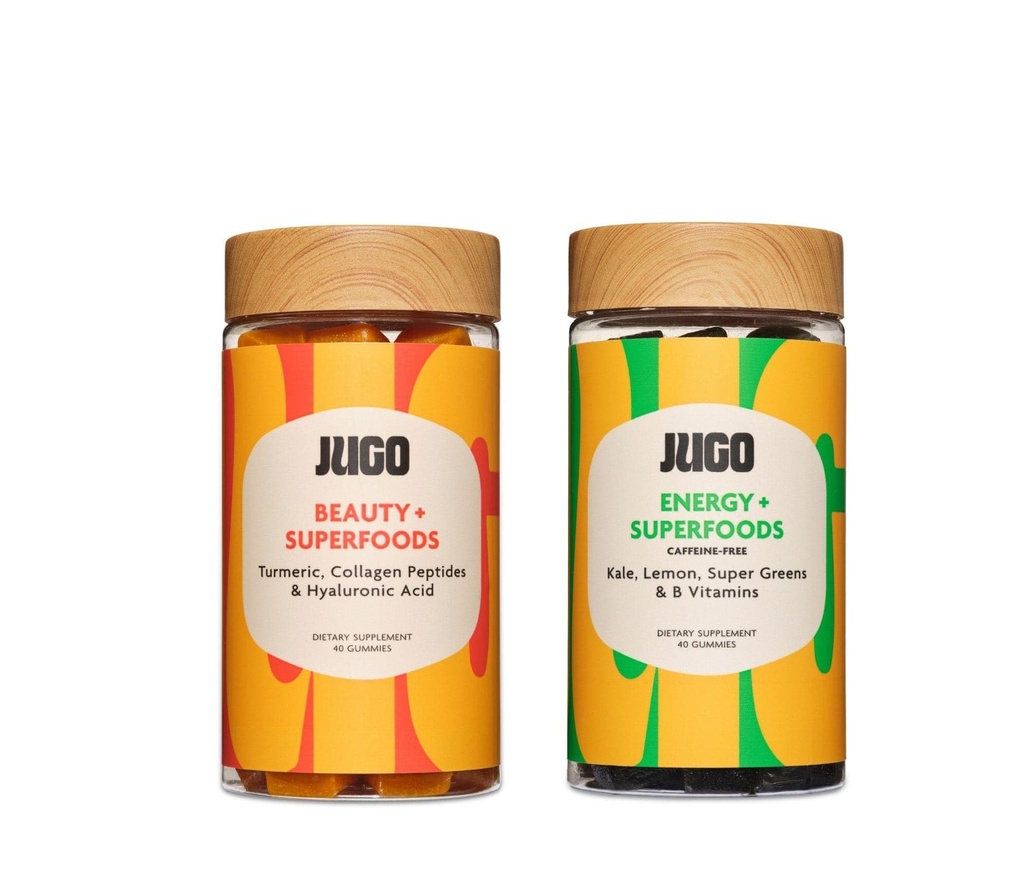 JUGO Beauty + Energy Gummies Bundle - Collagen, Biotin & Vitamin B12 - Support Hair, Skin, Nails & Natural Energy - Plant - Based & Gluten- Free