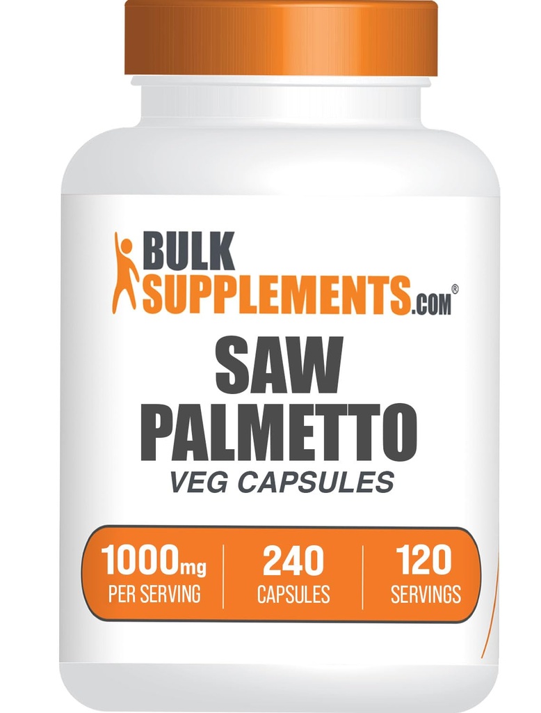 BulkSuplements.com Saw Palmetto Extract Capsules - Serenoa Repens, Saw Palmetto Suplement - Gluten Free, 2 Capsules per Serving, Count (Pack of 1)