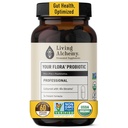Living Alchemy Gut Health Suplemen Kesehatan Pria & Women - Anda Flora Probiotic Probiotic Distration Suplement with Ferated Soybean, Pregories, Digetical Enzyme - Vegan, Non-GMO, 60 Pcs