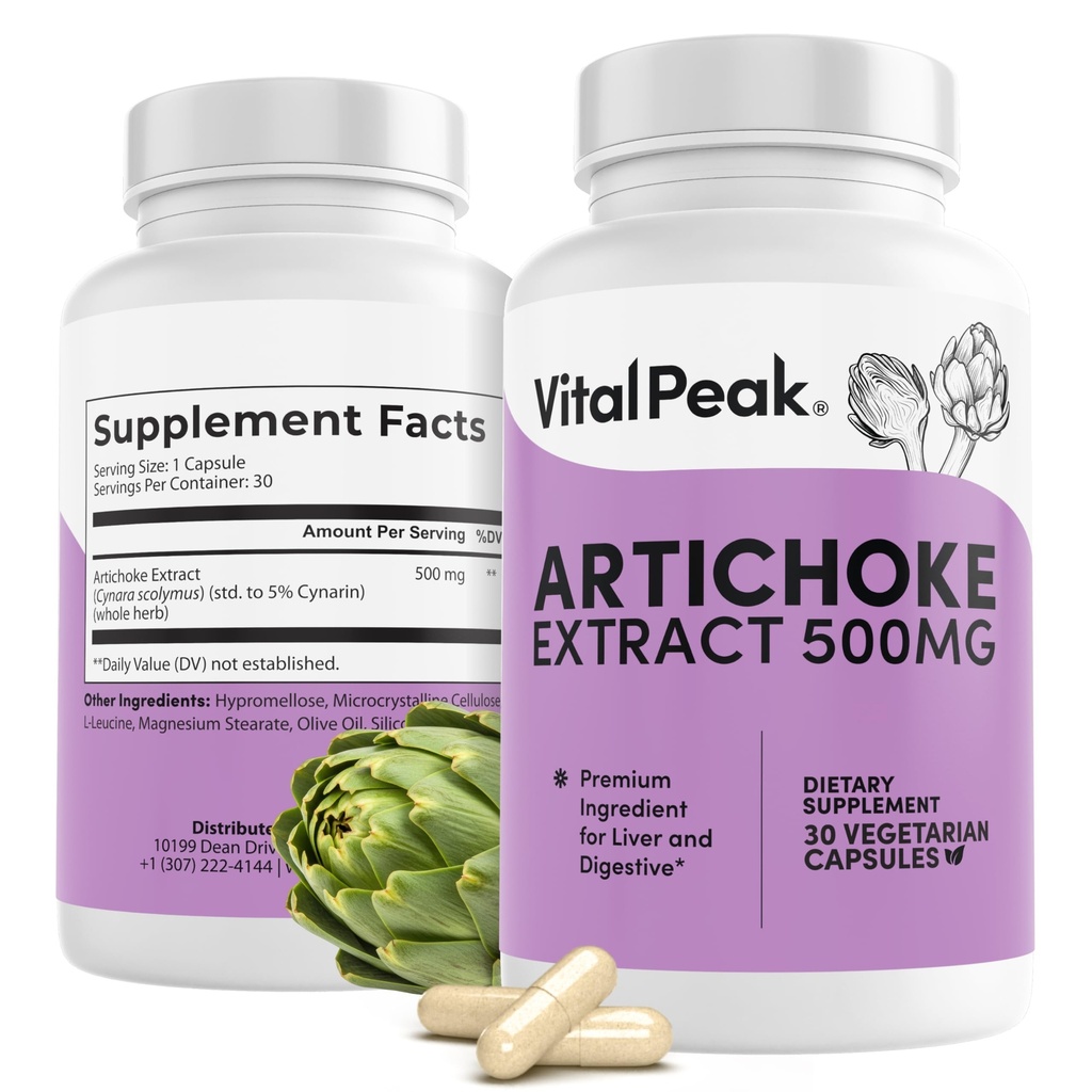 Suplemen Artichoke 500 mg - Scan Artichoke Extraction Capsules for Liver Health & Digetical Support