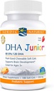 Nordic Averal Pro DHA Junior, Strawberry - 180 Mini Chewable Soft Gels - 250 mg Total Omega-3 dengan EPA & DHA - Pembangunan Otak & Fungsi Visual - Non-GMO - 45