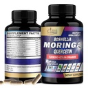 Organik Cadane Moringa Leaf dengan Turmeric, Boswellia, Quercetin, Cinnamon Ceylon, Basil Kudus, Ginger, dan Pepper Hitam - Suplemen 8in1 - 90 Veggie Capsules untuk 3 - Bulan Supply