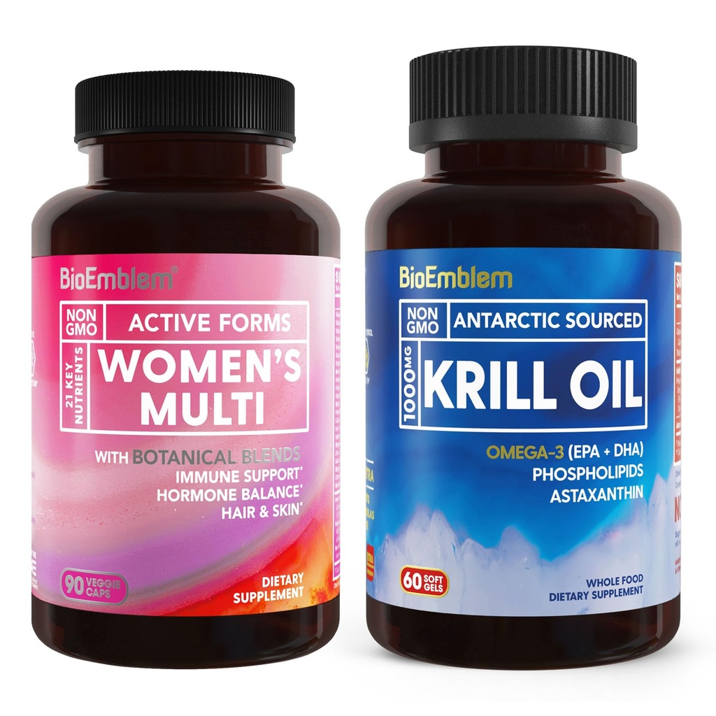 BioEmblem Tambahan Minyak Krill Antartika dan Multivitamin Perempuan