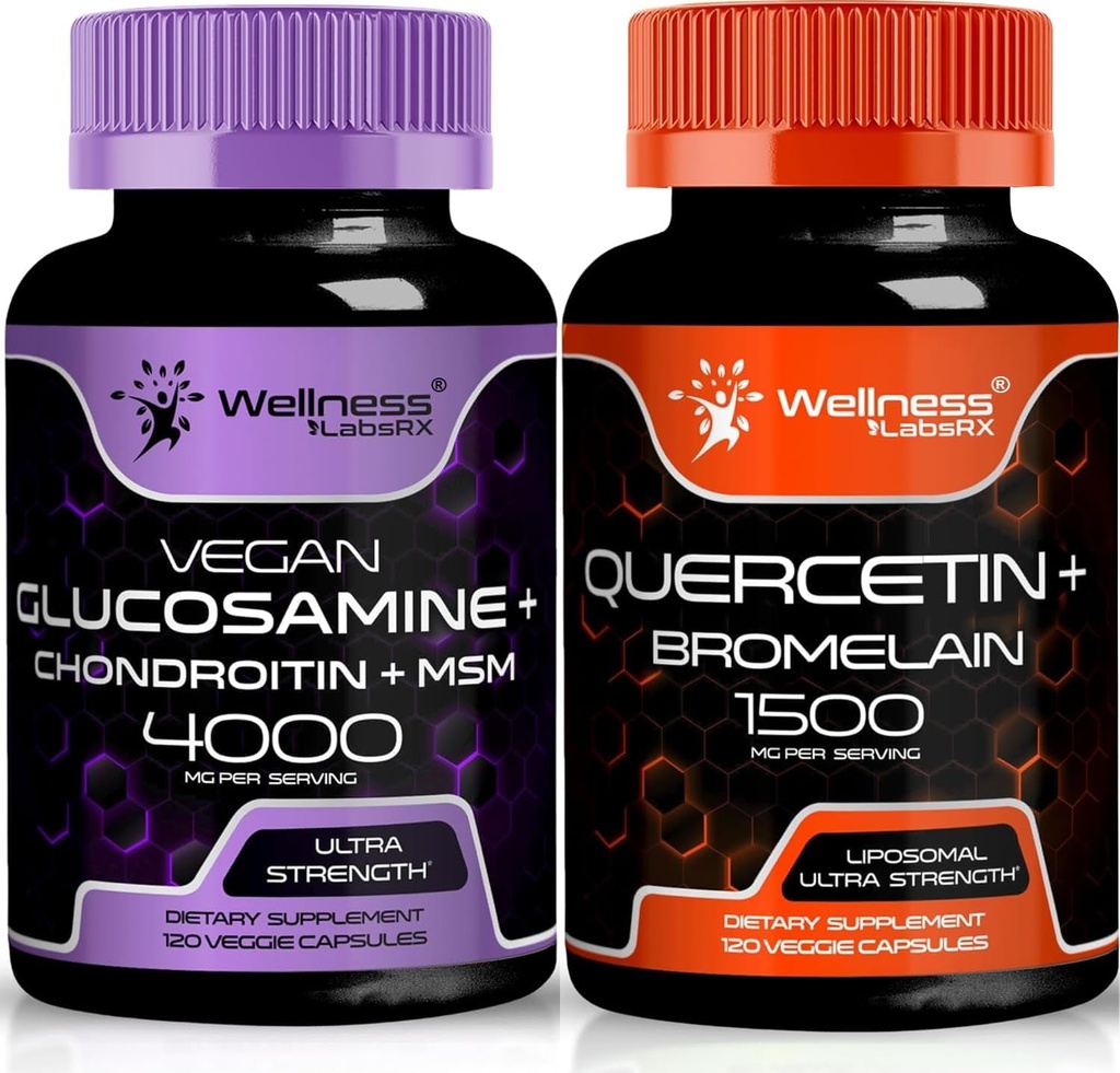 WELLNESS LABSRX Glucosamine Chondroitin MSM 124; Quercetin dengan Bromelain Capsules
