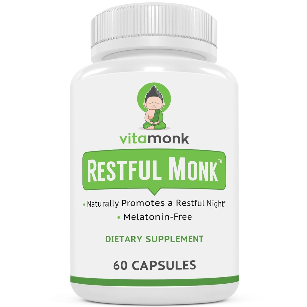 VitaMonk Melonalin Free Sleep Aid Dengan Magnesium, GABA, Theanine dan Apigenin