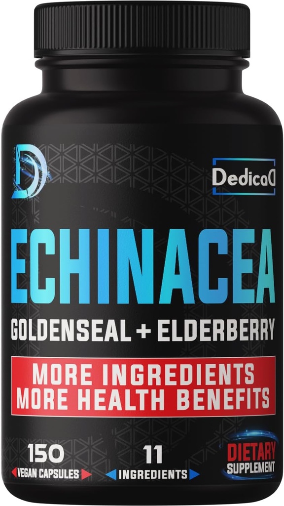 Pendukung Pertahanan Imune - All-in 1 11 Herbs Blend of Echinacea, Goldenseal, Elderberry, Camu, Ginger, Thyme, Chaga, Reishi, Burdock, Acerola - 150 Capsules