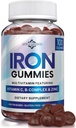 Kompleks Biotin & Zinc - Multivitamin Chewable Iron Gummies - Alternatif untuk Pil Besi, Kapsul, Tablet