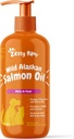 Zesty Paws Wild Alaska Salmon Oil for Dogs and Cats- Skin and Coat Support, Omega 3 Suplemen untuk Pets, 16oz, Pompa Top