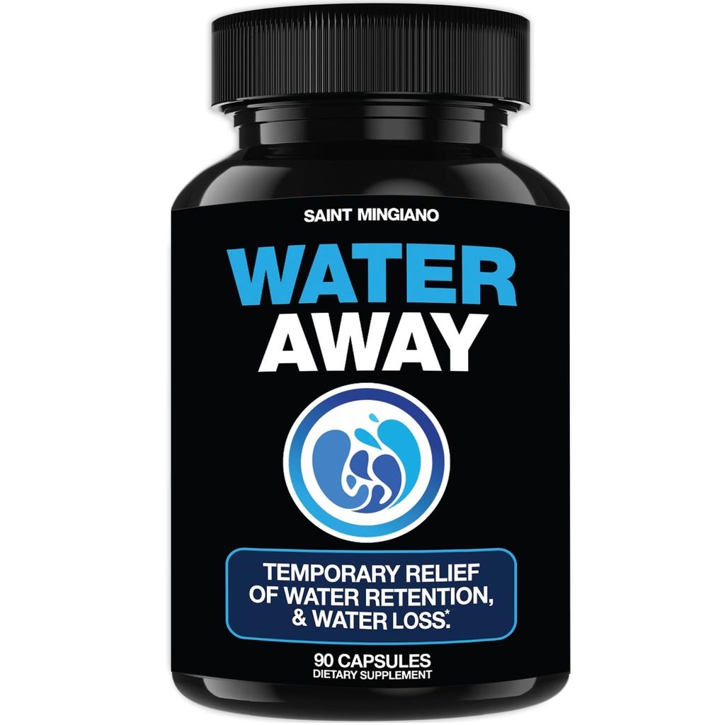 Water Away - Diuretic Water Pills - Retention and Flushing, Aids in Water Relief & Water Loss for Swleples Aneles Feet, Legs or Bloating - Fast Acting Water Away Pills for (90 Capsules)