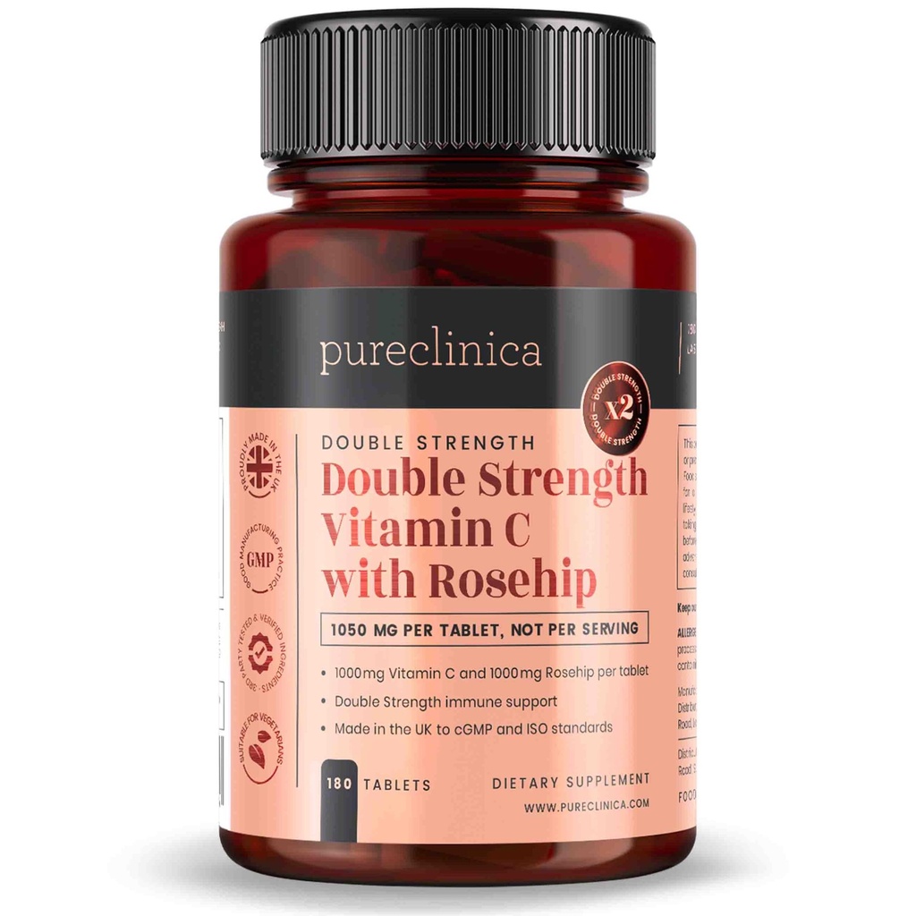 puberica Vitamin C dengan Rosehip - 2000mg (1000mg VIT C & 100mg Rosebup Extract) x 180 Tablet - 6 Bulan!