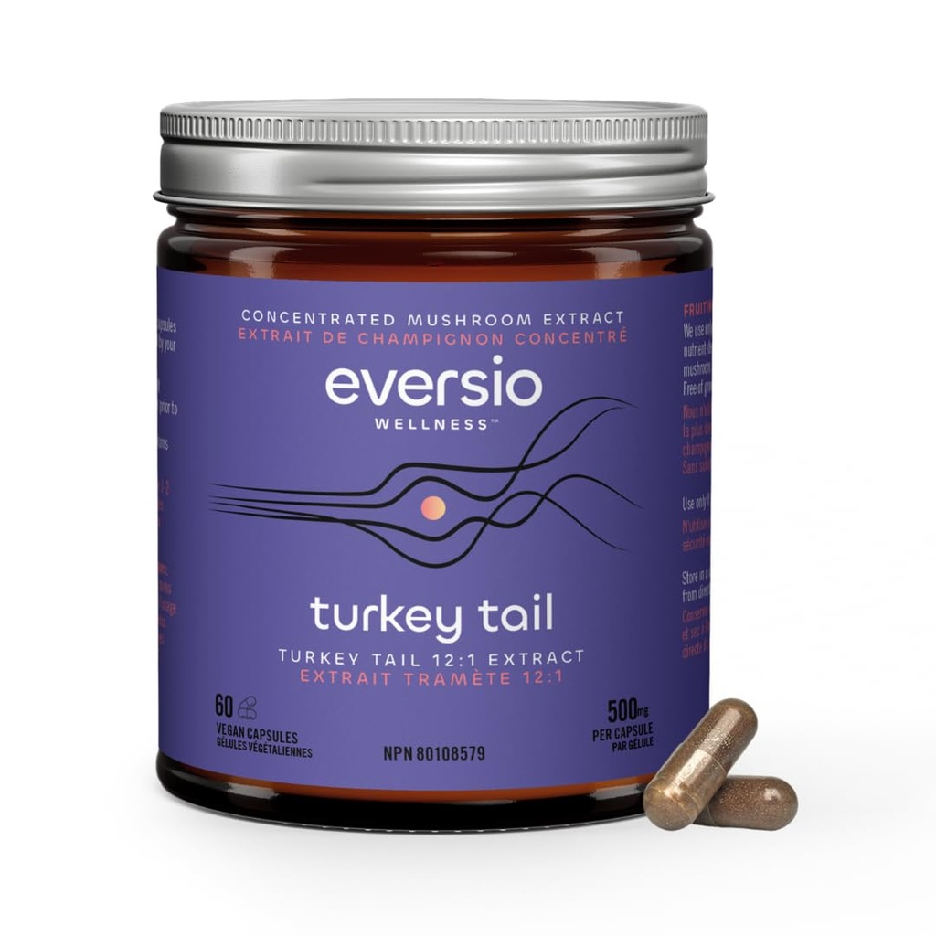 Defend Now Organic Turkey Tail Mushroom Suplement - 12: 1 Turkey Extract in 60 Vegan Capsules (500mg) - 45% Verified Beta- D- Gubbans!