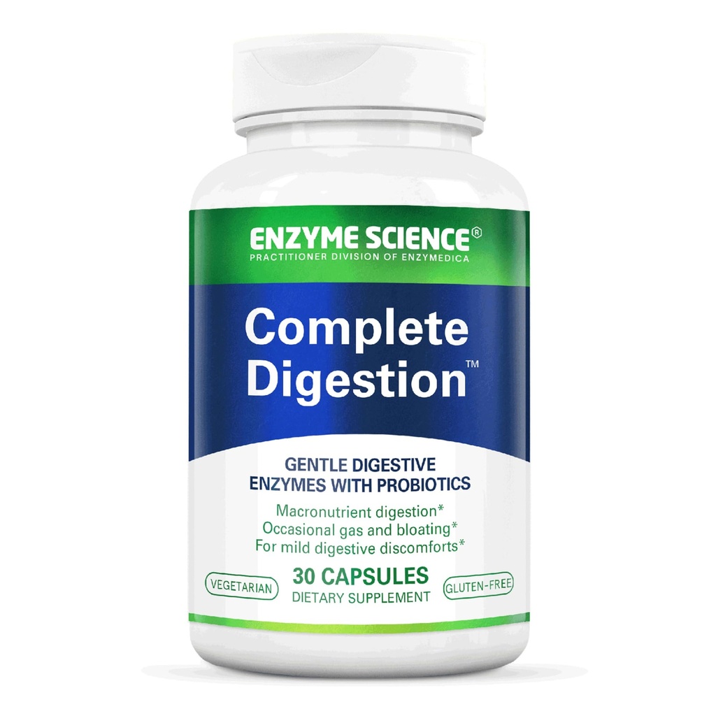 Enzyme Science Complete Ditraffic - enzim Digetical untuk wanita dan untuk pria dengan probioticos - 3- in1 Gut Kesehatan Dukungan untuk Divalry - Kesehatan Digesial - Enzimas pencernaan y probioticos - 30 Capsules