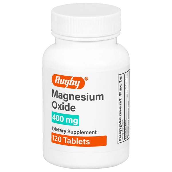 Rugby Magnesium Oxide 400 mg Tablet - Tambahan Dieter - Gluten- Free - 120 Cacah (1 Pack)