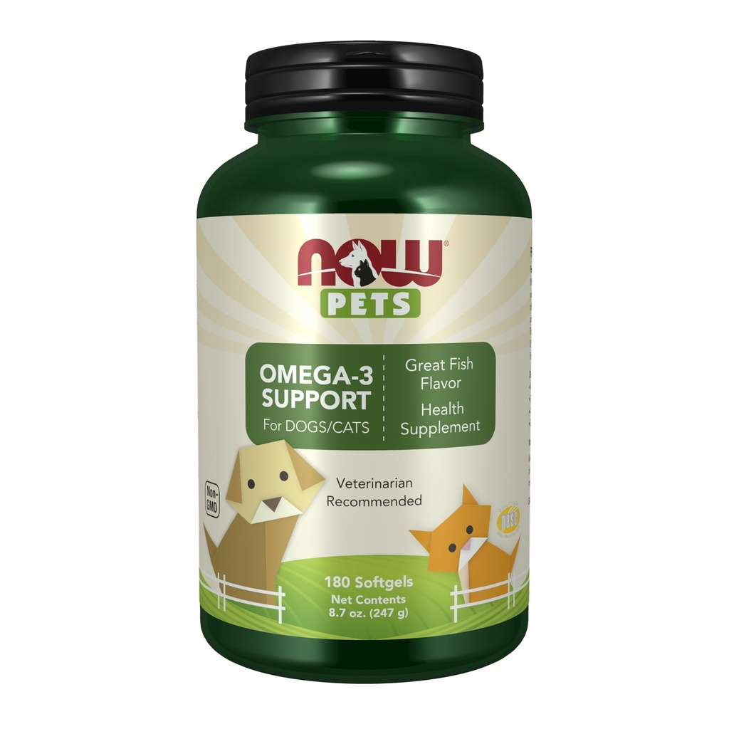Sekarang Pet Health, Tambahan Omega 3, Formulir untuk Kucing & Anjing, NASC Disertifikasi, 180 Softgels