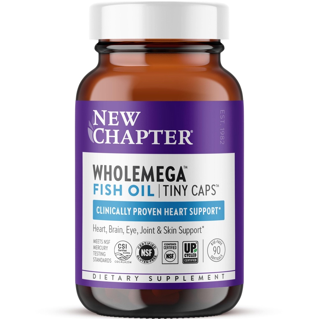 Bab Baru Tambahan Minyak Ikan Wholemega, Tiny Kapsules, 2000mg per Serving, Secara klinis Proven Wild Alaska Salmon Oil dengan Omega - 3 + Vitamin D3 + Astaxanthin, Masing-masing 90 Cacah