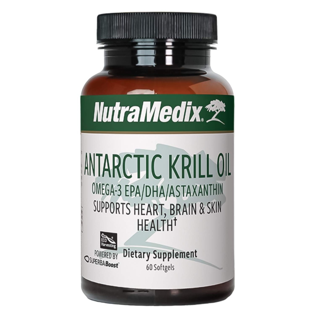 NutraMedix Antarctic Krill Oil 500mg - Fish Oil Suplement - Omega-3s (EPA & DHA) + Astaxanthin - Red Krill Supplemen untuk Gabungan, Imune Heart, Liver & Brain Health Dukungan (60 Softgels)