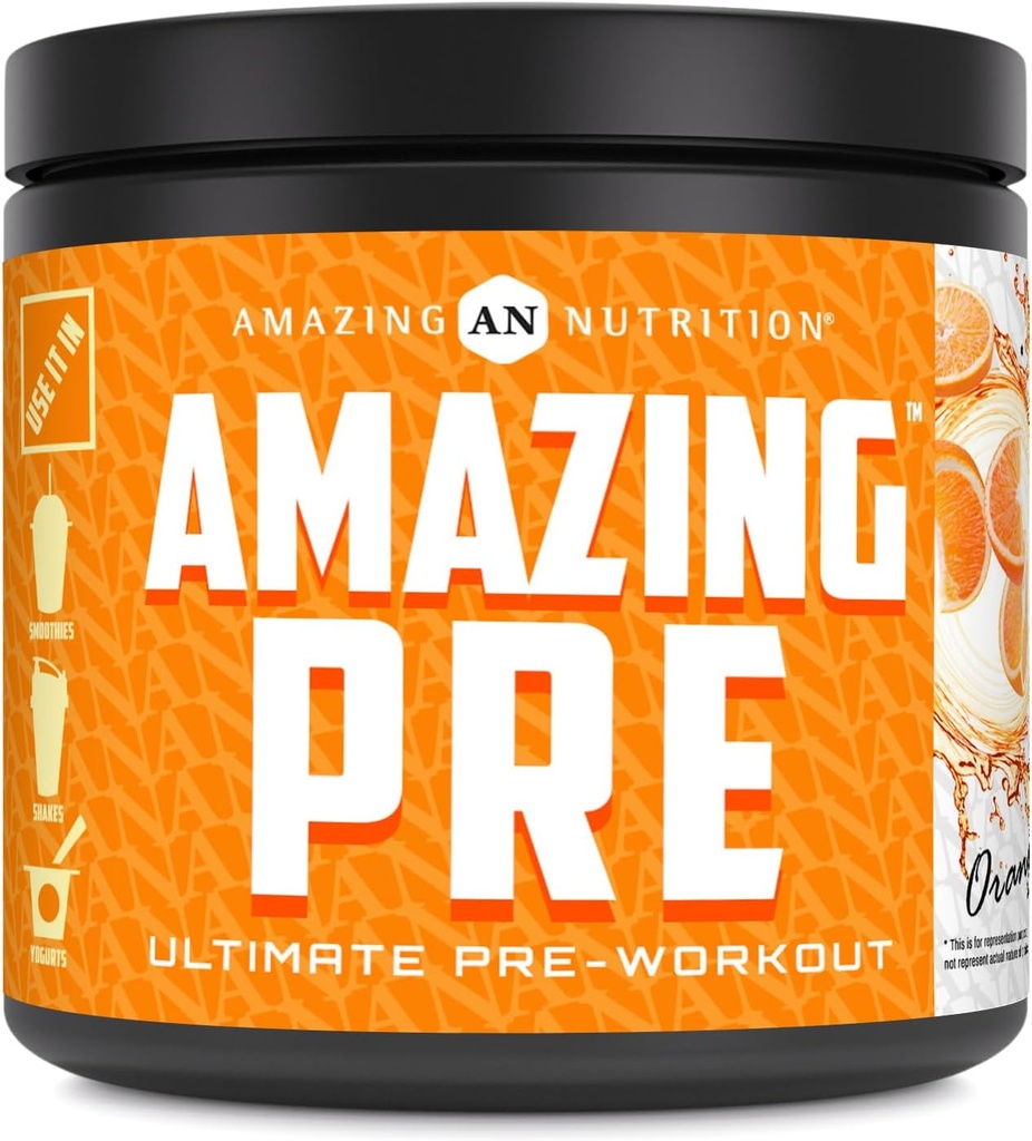 Luar biasa Nutrection Amazing PRE 124; Support Pretimate Prescout: 124; 30 Serbu Servis 12.5 Grams BCAA Per Serving (30 Pelayan, Natural Orange)