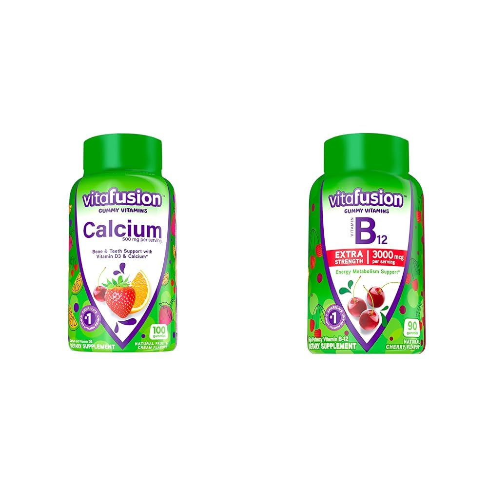 Vitafuus Calcium Gummy Vitamin for Bone and Teeth Duck & Extra Power Vitamin B12 Vitamin Gummy untuk Dukungan Metabolisme Energi dan Dukungan Kesehatan Sistem Gugup