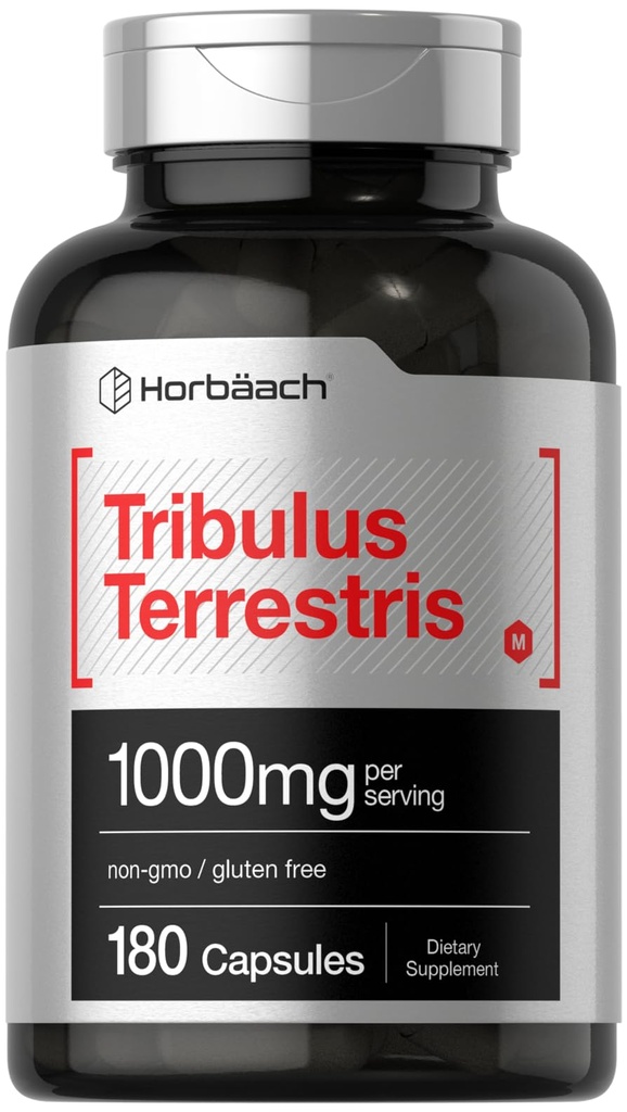 Horbaach Tribulus Terrestralis untuk Men 124; 10000mg 124; 180 Capsules 124; Ekstraksi Suplemen 126; Non-GMO dan Gluten Bebas