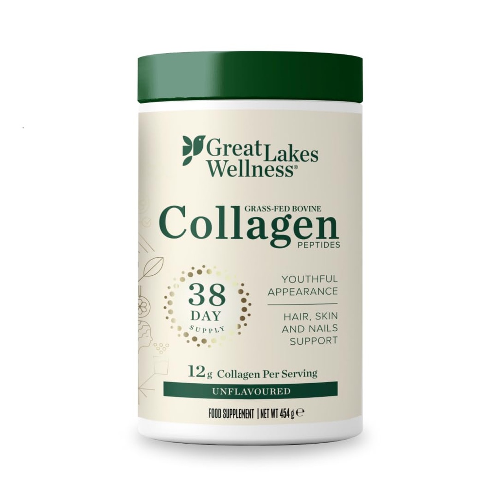 Great Lakes Gelatin, Collagen Hydrolysate, Pasture- Dibesarkan Gras- Fed, Non GMO (4 Cans of 16 Ounces)