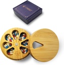 Bamboo Wood Weekly Pill Organizer for Medicine Vitamin Suplemen, Arthritis Friendly 7- Day Pill Box Medium Container, Daily Portable Travel Case Keeper Dispenser