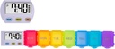[4 in 1] 7 Day Medicine Pill Organizer + 5 Reminder Alars + Timer + Clock, Large Comment, Loud Sound, Large Screen, Moisture- Providence, Dust- Bukti, Travel Weekly / Daily Pill Box / Organizer / Case / Container / Dispenser