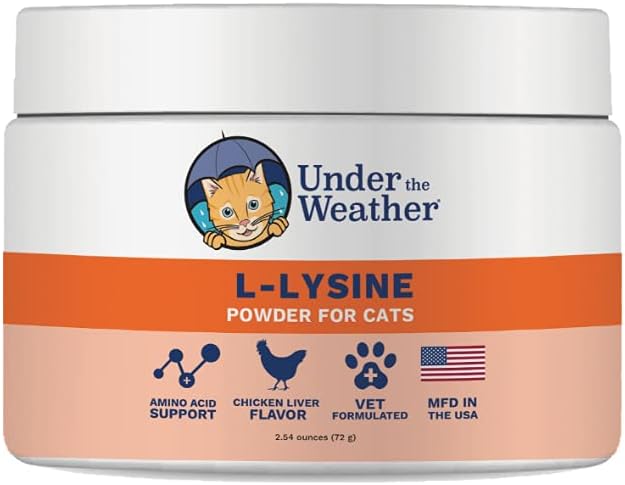 Berdasarkan Weather Pet L-lysine Powder Cat Supplement: 124; Natural Vet Formulated bubuk Lysine untuk Kucing dan Kittens 124; Proomes Keseimbangan Ammune Dukungan dan Boost Overall Health Respon (2.54 Oz)