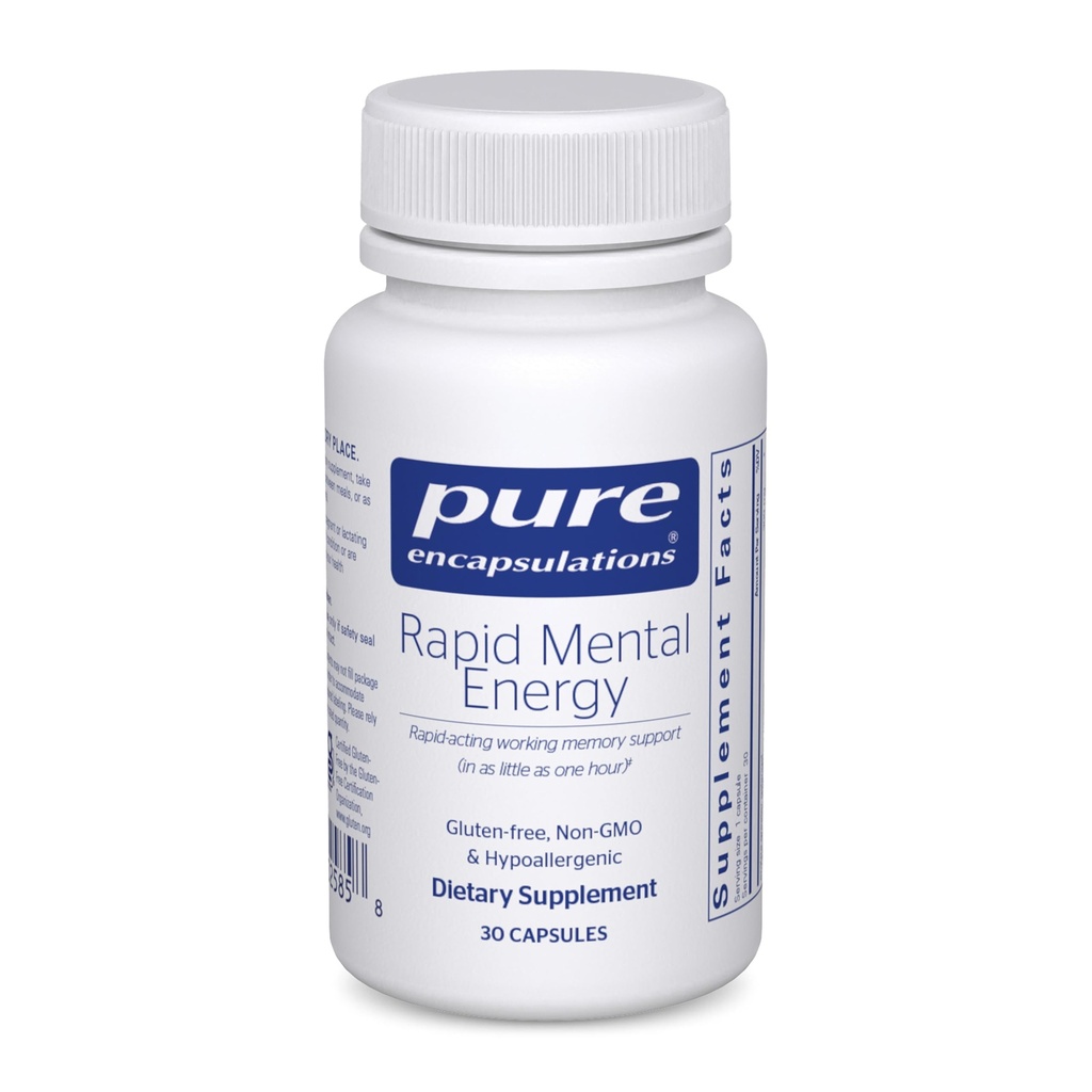 Encapsulasi Murni Energi Mental - Vegan Tambahan Ingatan untuk Mendukung Kesehatan Otak - Ginkgo Biloba Ekstrak, Alpinia Galanga & American Ginseng Ekstrak - Non-GMO & Gluten- Free - 30 Kapsul