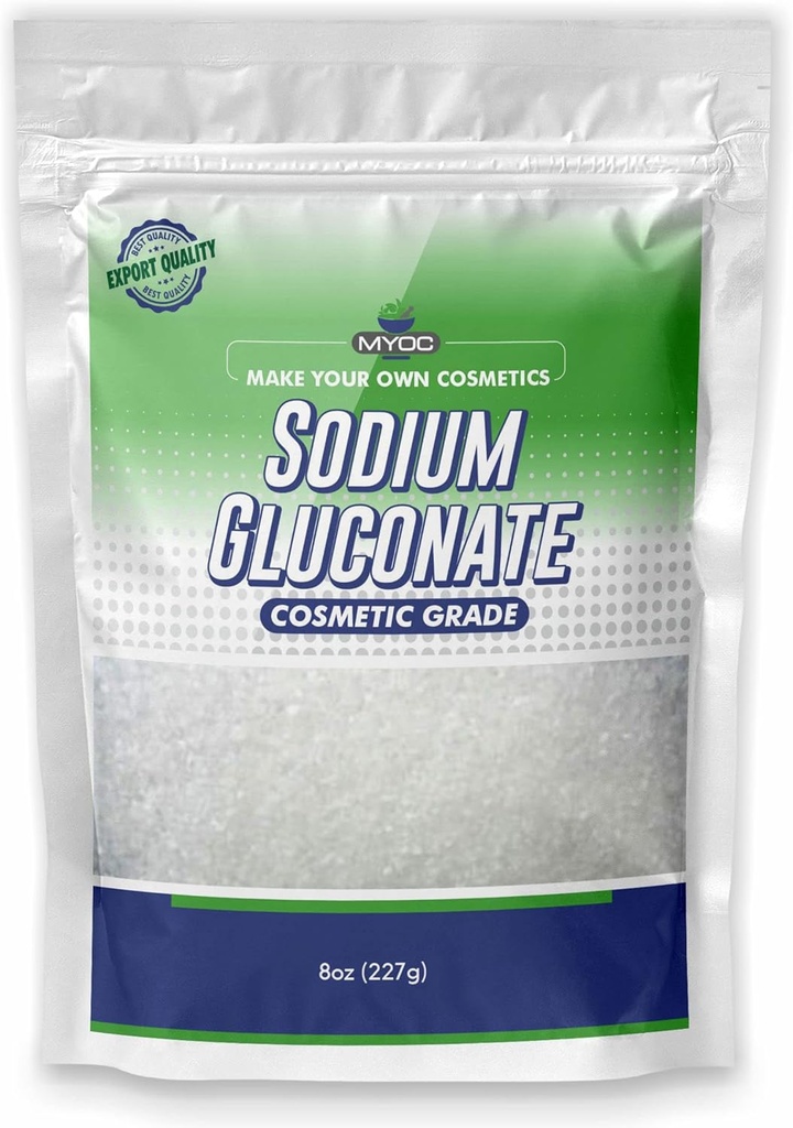Sodium Gluconate Powder - 227 Gm (8 Oz), Pure Sodium Gluconate untuk Skin, Sodium Gluconate Cosmetic Grade, Sodium Gluconate for Soap, Sodium Gluconate Bulk