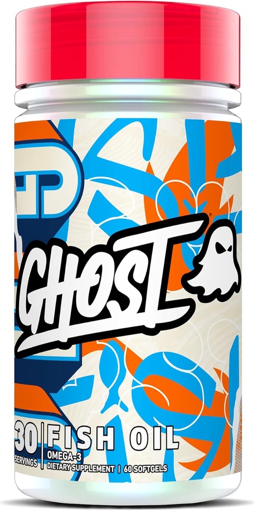 Tambahan Minyak Ikan GHOST, 1400mg - 1100mg Omega 3 dengan EPA & DHA Acids Gendut - Suplemen Minyak Ikan untuk Hati, Otak & Imune Dukungan - 60 Softgels, 30 Servis