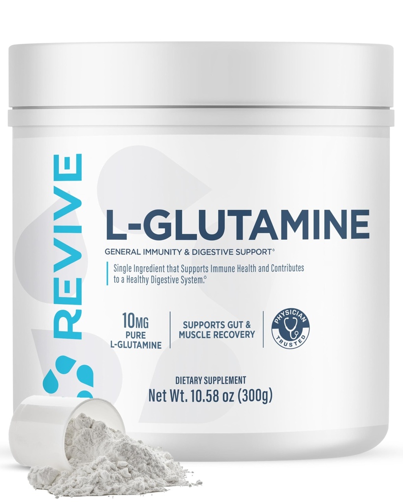 Revive Gut L-Glutamine Powder MD - Muscle Recovery & Imune System Booster for Adulants - Promoses Digetical Health & Reduces Otot Soreness - Imunity