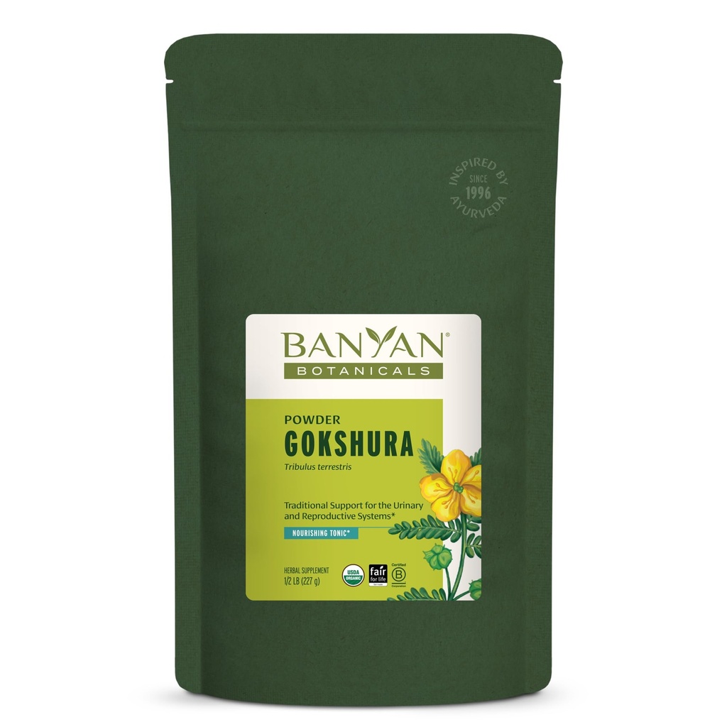 Banyan Botanicals Gokshura Powder - Organic Gokshura Fruit (Tribulus Terrestris) Powder - Men 's Vitalitas Suplemen - Supports Urinary Health * - ½ lb.