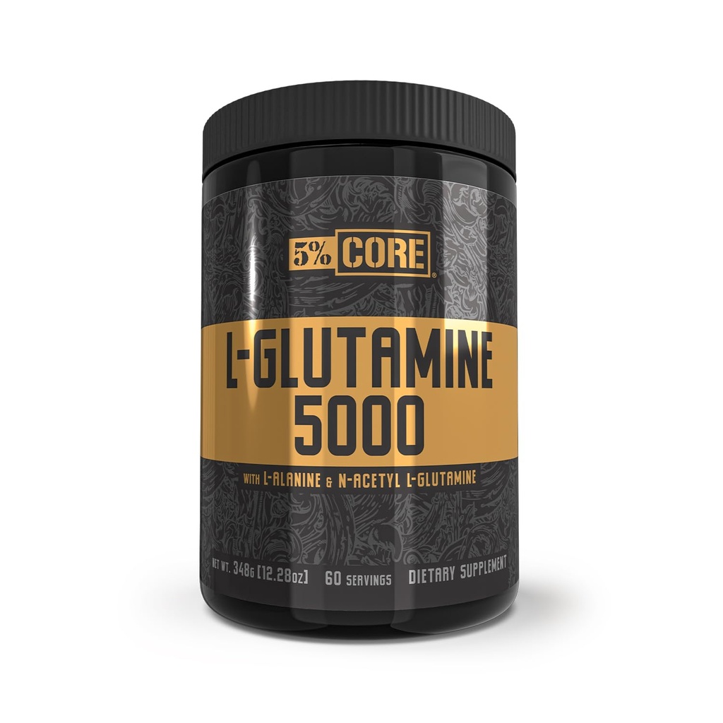 5% Nutrition Core L-Glutamine 5000 Tambahan w / L-Alanine 124; Dukungan Ammune & Digetical 124; Amino Accle Builder Post Pemulihan 124; Tanpa rasa (60 Pelayan)