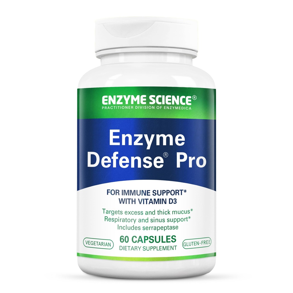 Enzyme Science Enzyme Defense Pro, 60 Kapsul-Imunity Supplemen - Formulated with Vitamin D3, L-Lysine, Calcium, and Protease - Enzyme Diatle Support -Immune System