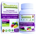 7 dari 1 Elderberry dengan ZINC, Vitamin C, Vitamin D, Echinacea, Ginger & India Goseberry (Amla). Premium Elderberry Capsules 90 ct, All Natural, Non- GMO, Vegan, No Rice Powder, No- Gluten