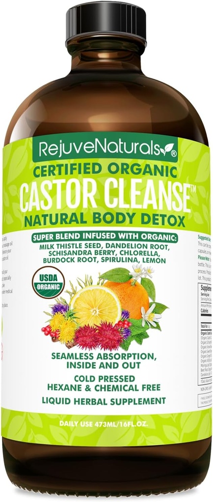 - USDA Organik Castor Oil, Chlorella, Spirulina, Roots & Greens for Wellness, Digetical Dull.