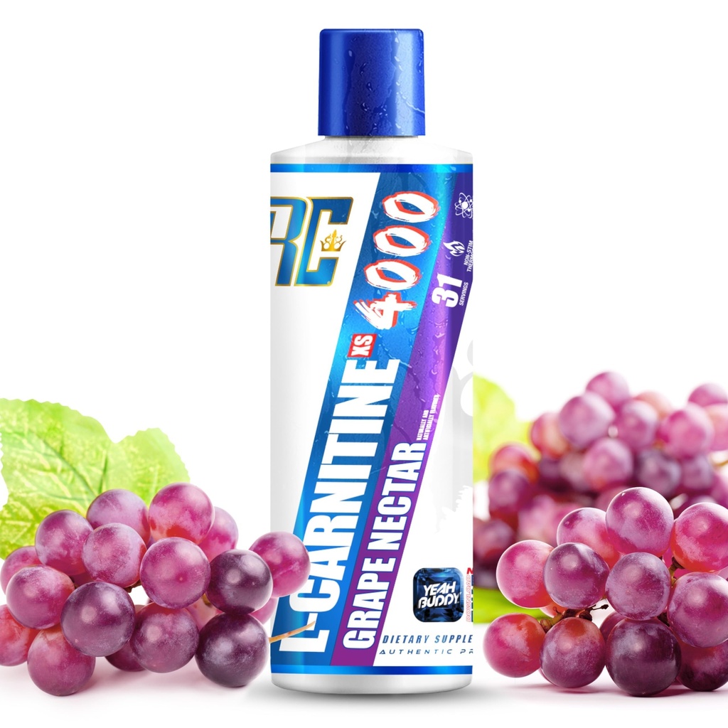 Ronnie Coleman Signature Series L Carnitine XS 4000 Liquid, Stimulant Free, Sugar Free, Zero Carbs, Lean Muscle Adport for Men & Women, 16 Oz (16 Oz, Grape Nectar (4000)
