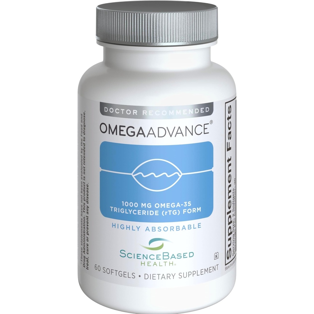 OmegaAdvance Omega-3 Fish Oil - Formulir Trigliseride dengan 1000 mg EPA & DHA - Plus Lutein & Dalxanthin
