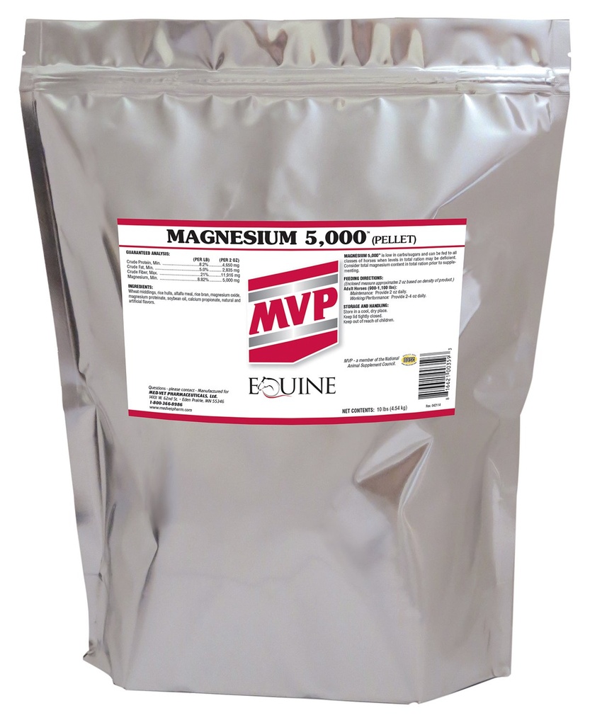 Magnesium 5000 (10lb) Calming / Metabolisme / Otot Fungsi Dukungan untuk Kuda.