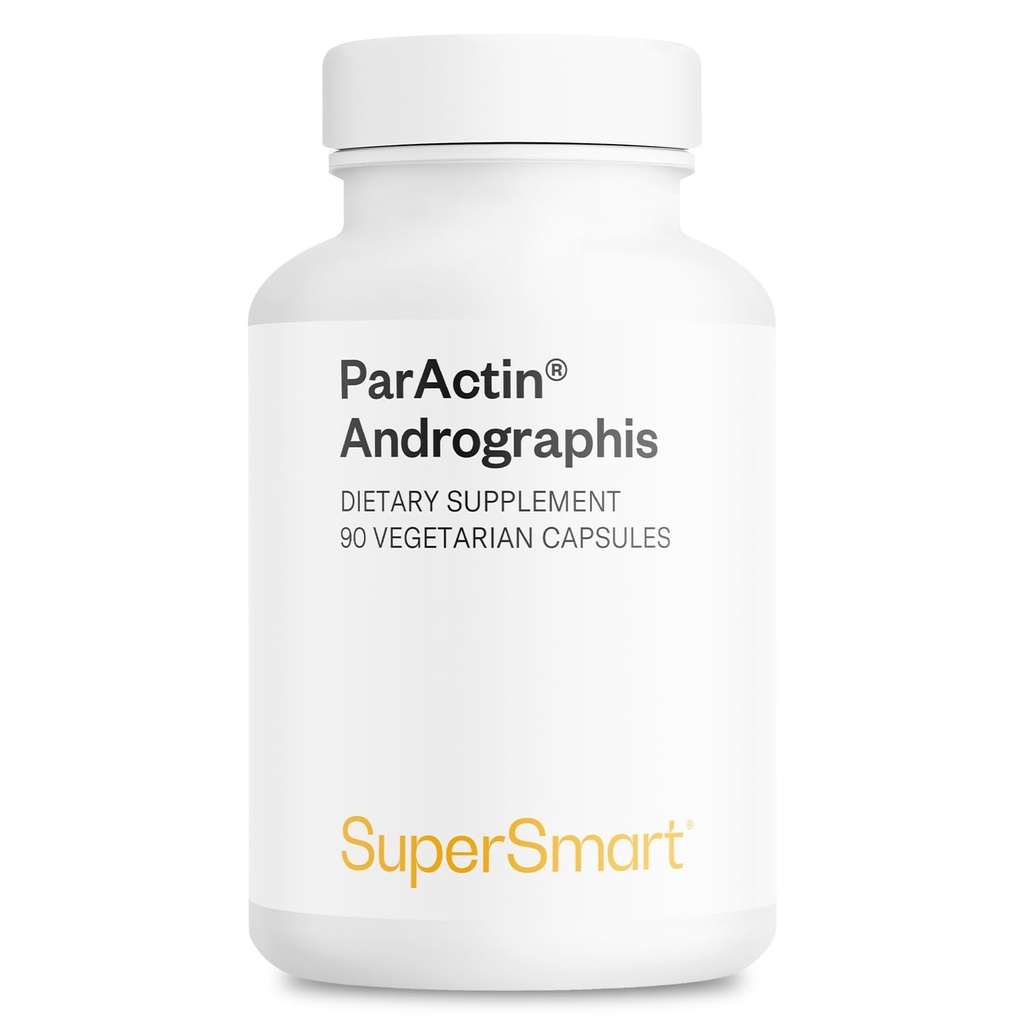 Supersmart - ParActin Suplemen 300mg per hari (Kekuatan Tinggi) - Andrographis Paniculata 126; Non-GMO & Gluten Free - 90 Vegetarian Capsules