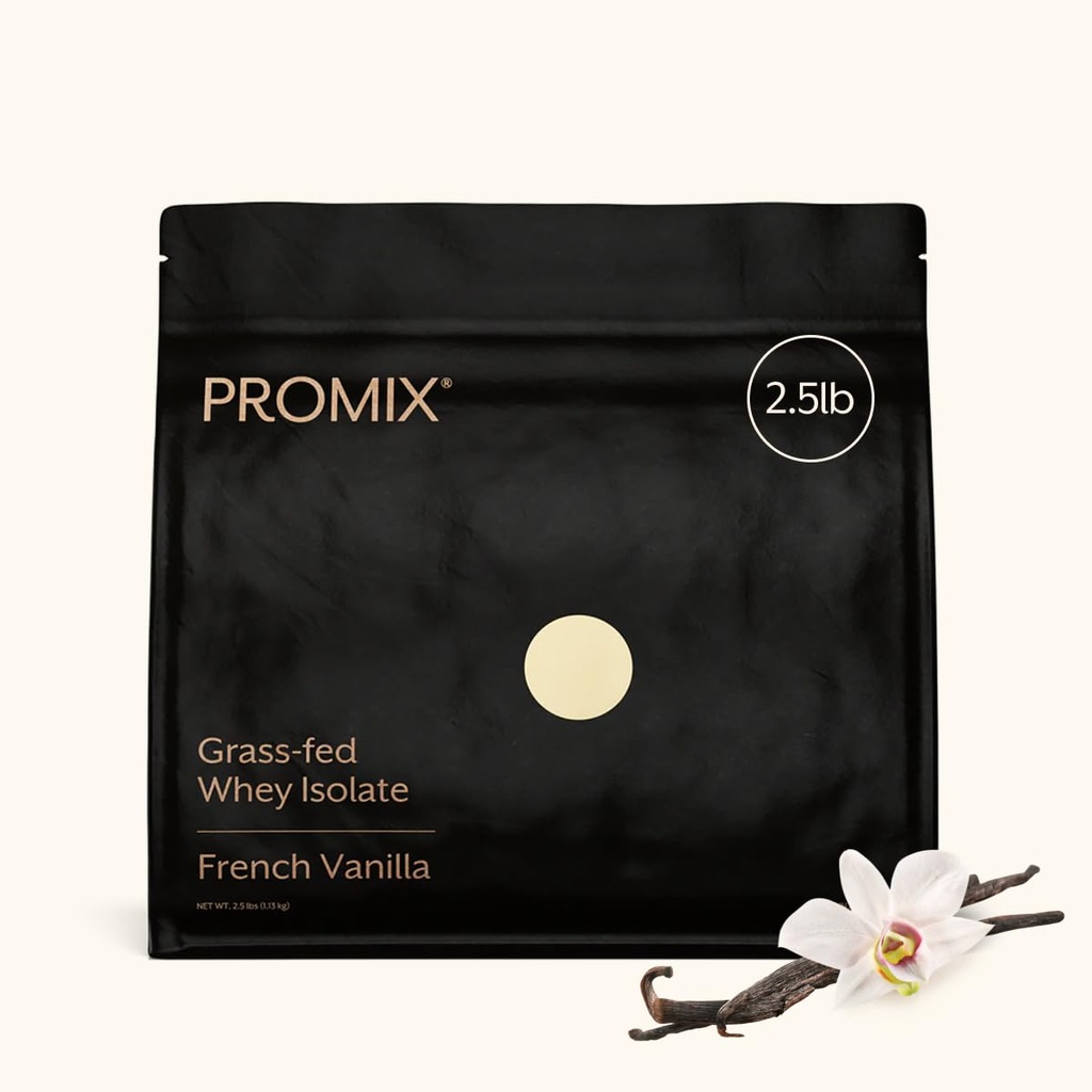 ProMix Nutrection Whey Protein Isolate Powder, Vanilla - Grassla - Grass- Post Workout Fitness & Nutrition Shakes, Smoothies, Baking & Cooking Recipes - Gluten- Free & Keto-Frily - 2,5 Pound (Kemas 1)