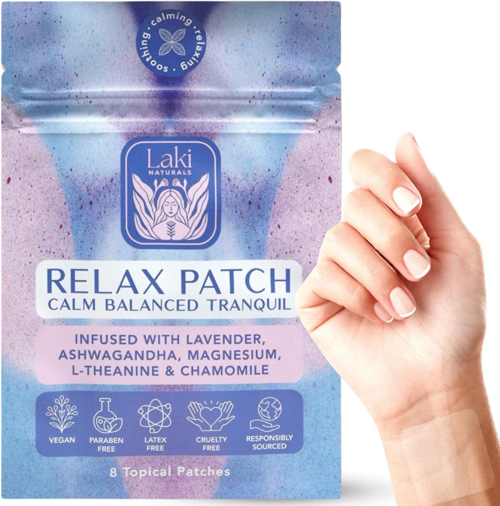 Laki Commitals Patch Relax (Pack of 8) Alami 124; Natural Plant-Based Ingreditions for Stress and Cry 124; Caling Formula for Better Sleep